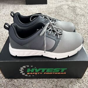 Hytest Men's Safety Footwear Nano Toe Athletic Size 9.5 Faded Grey